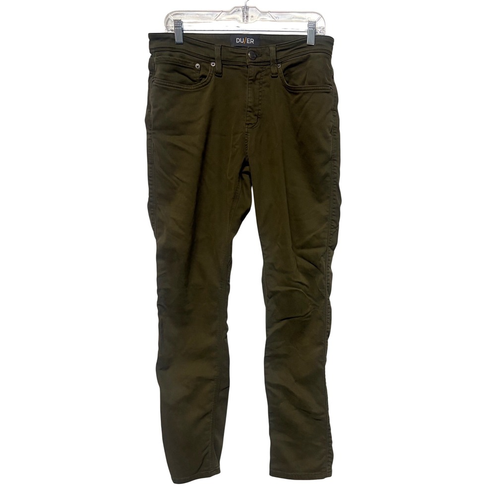 DU/ER N2X Relaxed Taper Pants Mens 32x34 Olive Green Performance Trousers